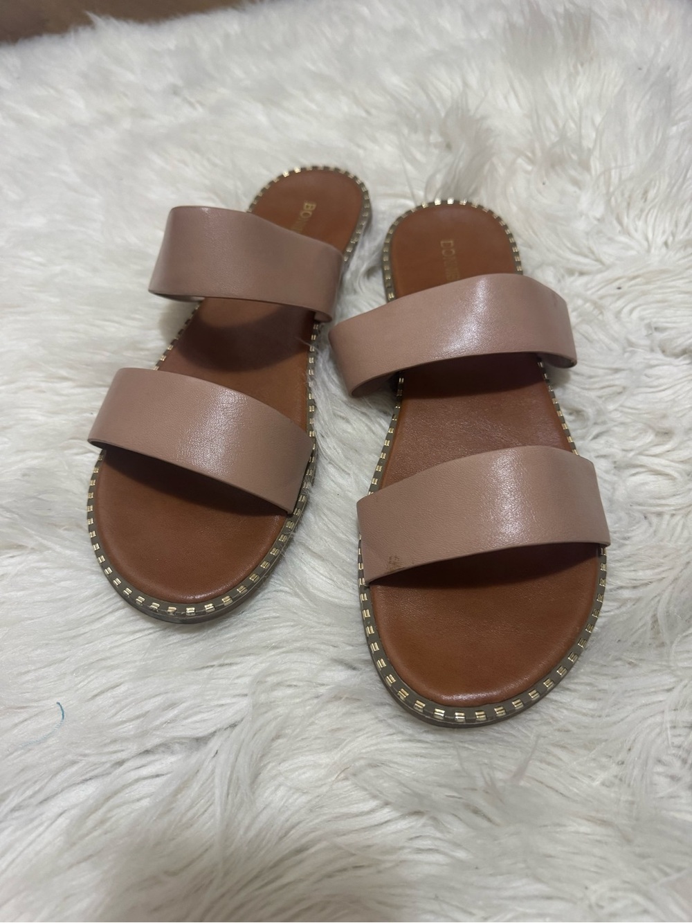 Bonnibel Blush Double-Strap Slide Sandals